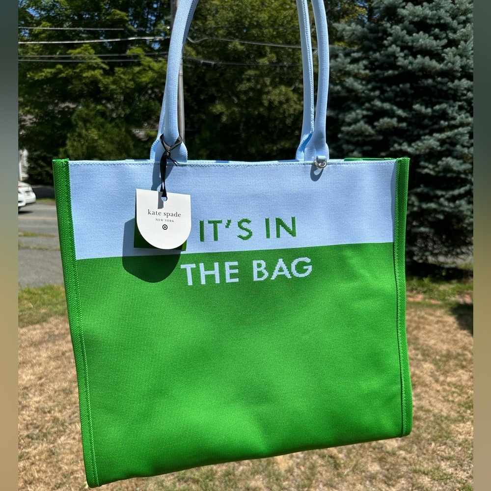 kate spade x Target Colorblock Knit Tote Green / Blue NWT